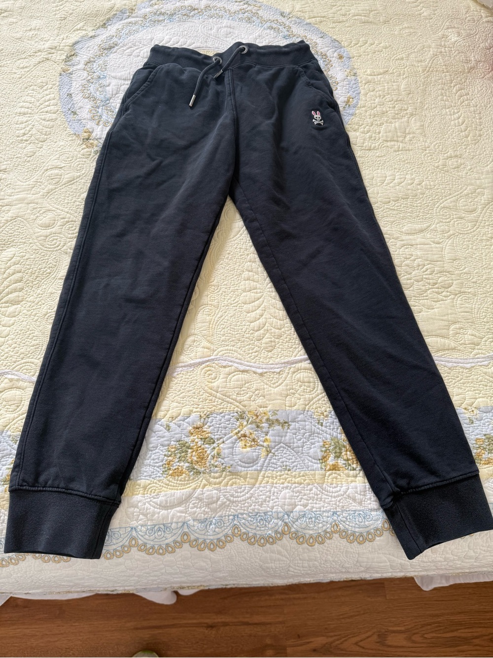 Psycho Bunny Black Kids Sweatpants with Bunny Logo